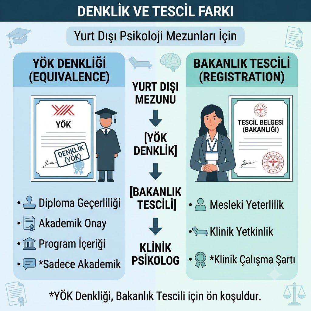 Yurt Dışında Psikoloji Yüksek Lisansı Yapanlar İçin "Klinik Psikolog" Unvanının Tescili: Denklik ile Tescil Aynı Şey Değildir